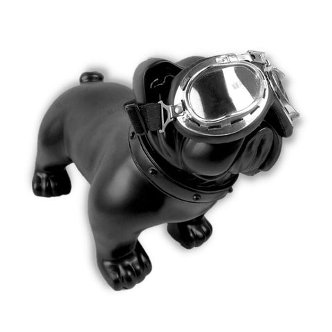 Statue Chien <br/> Bouledogue Moto 33 cm