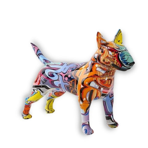 Statue Chien <br/> Statue Bull Terrier Multicolore