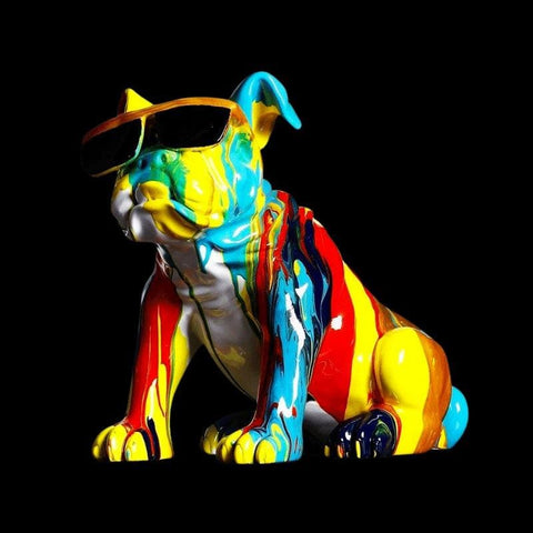 statue chien multicolore