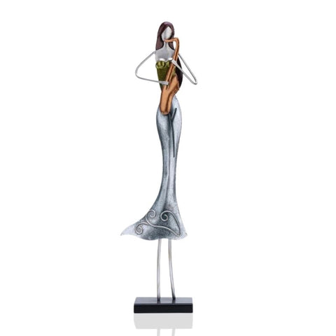 Statue Femme <br/> Musicienne Métal 50 cm