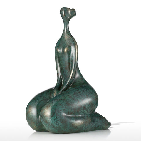 Statue Femme Ronde <br/> Assise Seule 30 cm
