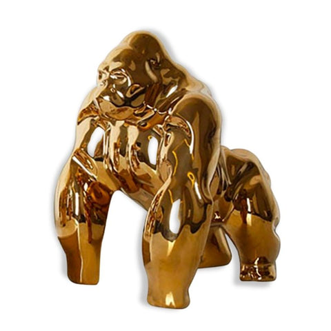 Statue Gorille <br/> Design Doré