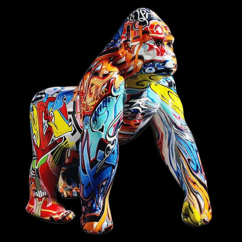 statue gorille multicolore