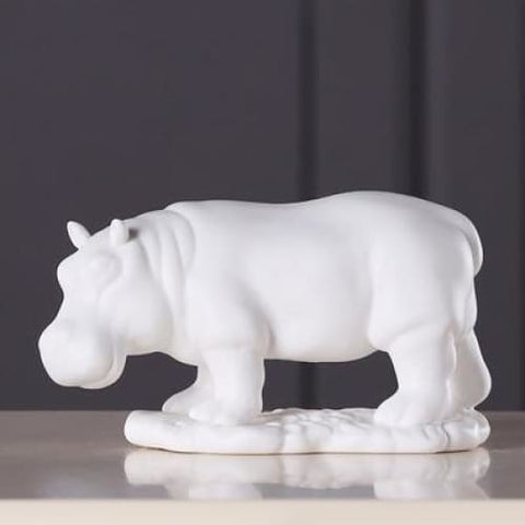 statue hippopotame blanc