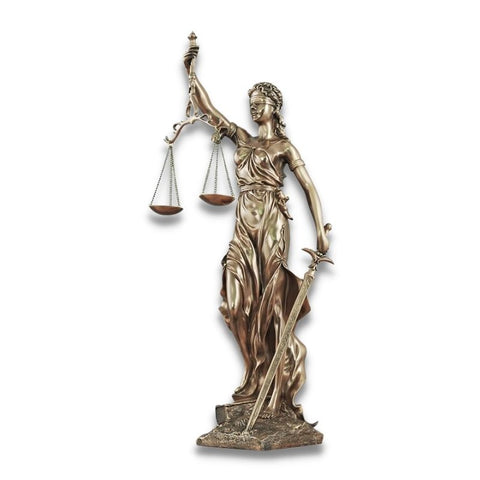Statue de la Justice <br/> Thémis effet bronze 27 cm