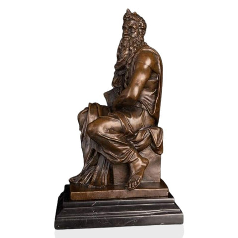 Sculpture Bronze <br/> Statue Moïse Michel-Ange 29 cm