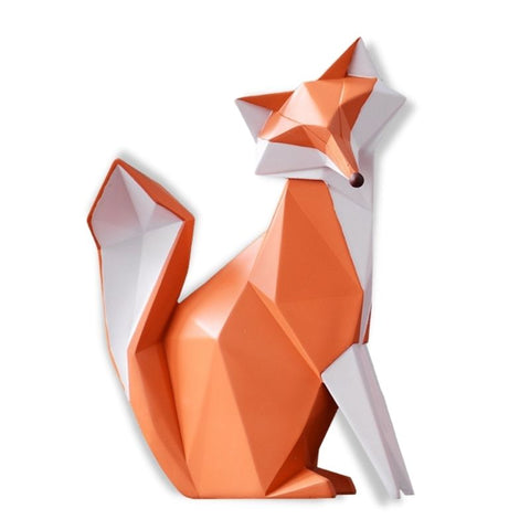 statue origami renard blanc