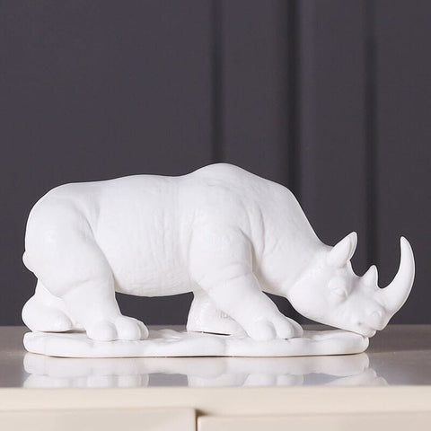 statue rhinoceros blanc