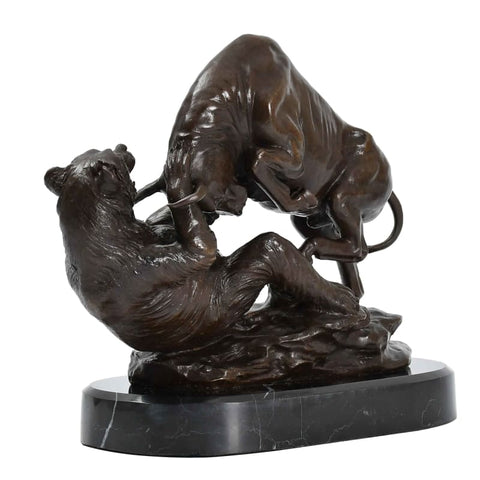 Statue Taureau Bronze <br/> Attaque sur l'Ours