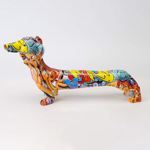 Statue Chien <br/> Teckel Multicolore