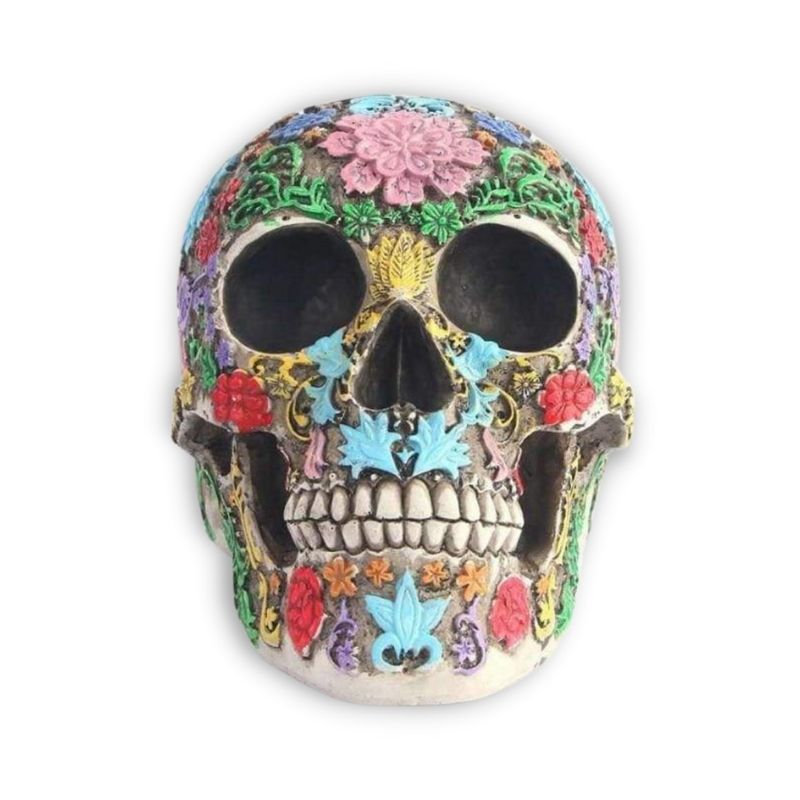 Moule Crane Figuren Shop GmbH Gothique Tête De Mort - Mat, Noir Fantaisie Crâne, Crâne, Kopf-Skulptur, Figurine De Déco, Décoder L'article, Hauteur 12 CM Boule De Noël Cornichon